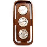 Wetterstation Holz Eiche Barometer Hygrometer Thermometer analog Nordrhein-Westfalen - Marl Vorschau