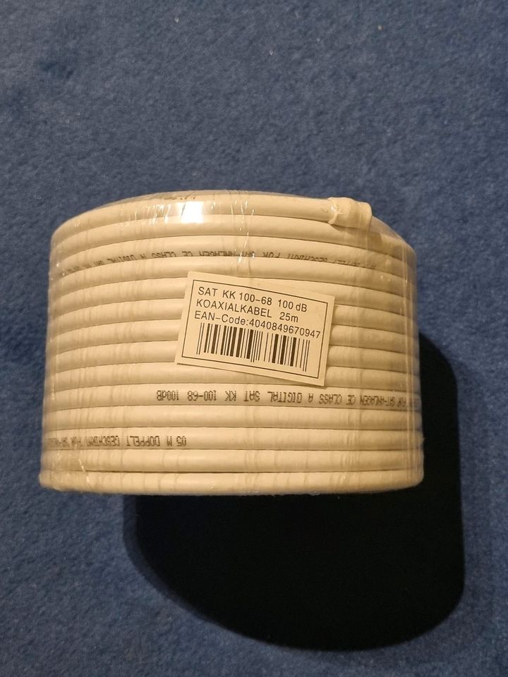 Sat Kabel Rolle, 25 mtr, 100 db, NEU in Vechelde