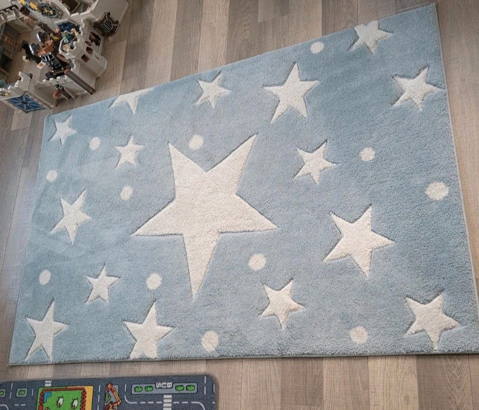 Kinderzimmer Teppich 120x180cm  blau Sterne Happy Rugs in Herrieden