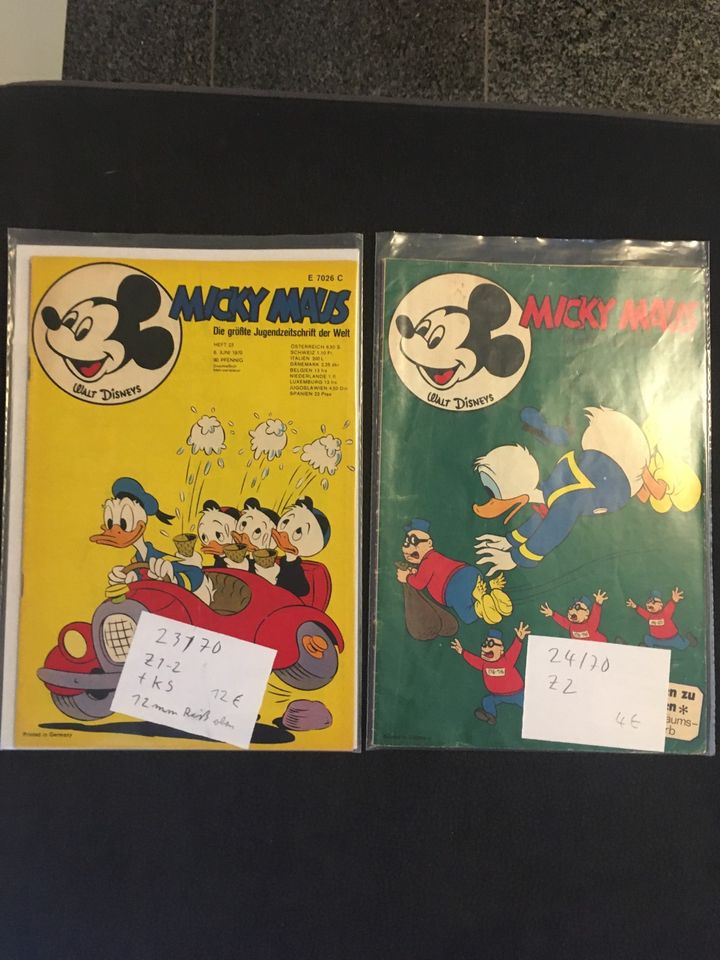 40 Micky Maus Hefte ab nr 1-33 von 1970 viele mit Klappseiten in Mecklenbeck