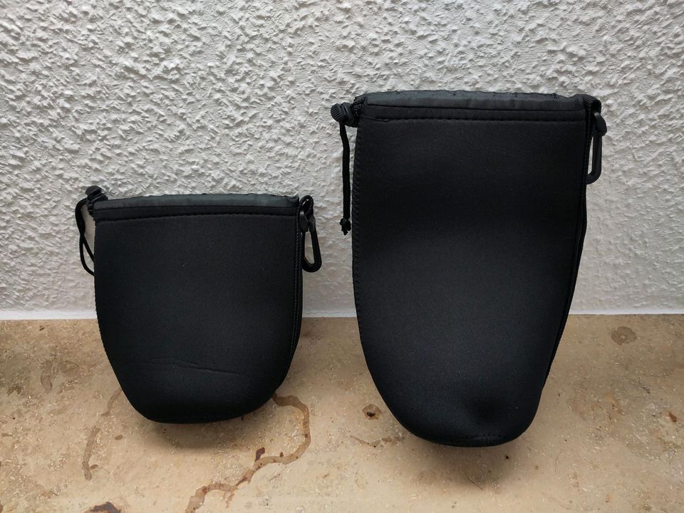 Schwarze Kamera Objektivschutztaschen aus Neopren in Brühl