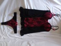 schwarz-rotes Neglige Set: Größe 80B + M, leichte Transparenz Rheinland-Pfalz - Lahnstein Vorschau