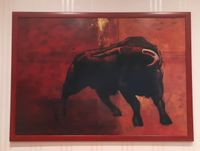 Bild/Wandbild Stier rot 75 x 105 cm Niedersachsen - Vechta Vorschau