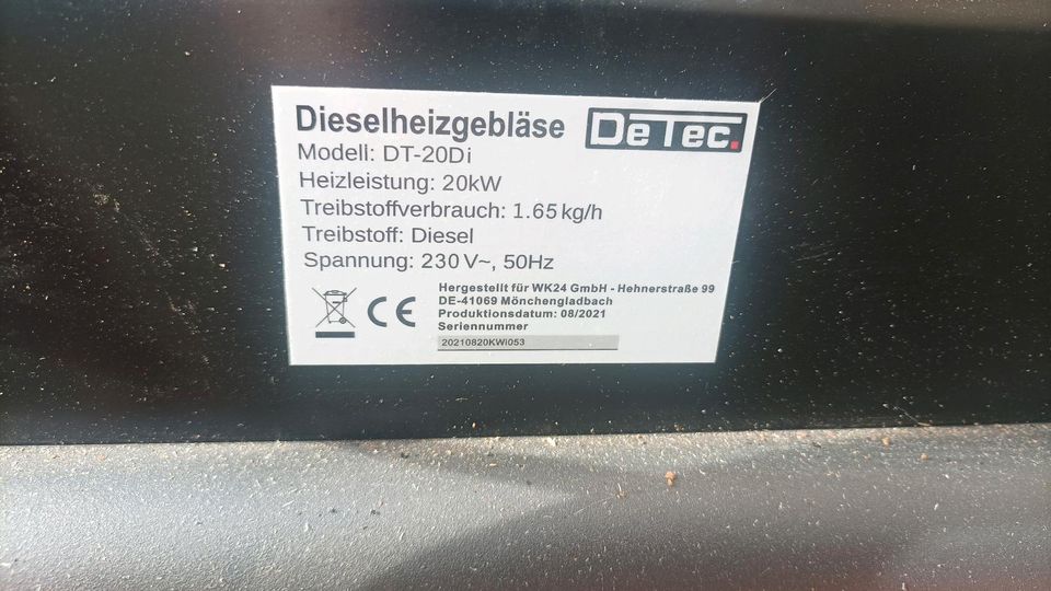 Detec Baustellenheizung Diesel / Heizöl Hallenheizung 20 kw in Marxheim