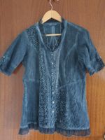 Camera Bluse Damen Gr. 40 oil washed Blau Grau Petrol schick Nordrhein-Westfalen - Kürten Vorschau