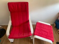 Ikea Pöang Sessel inkl. Hocker weiß / rot Aachen - Aachen-Haaren Vorschau
