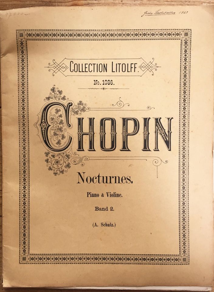 Chopin Nocturnes Piano&Violine Band 2 Collec. Litolff No 1086 in Utting