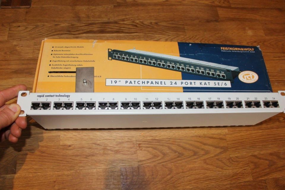 Patchpanel Feistkorn&Wolf 19“ 24 Port Cat 5e/6 in Dassel