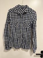 Taillierte Karo-Bluse Top Pimkie S 36 Dunkelblau-Weiß Tracht Bayern - Salzweg Vorschau