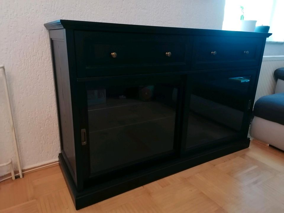 Malsjö 2x Schränke Highboard Lowboard Echtholz Stube Möbel Black in Petersberg (Saalekreis)