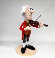 Amadeus Mozart Geige Violine Musik Klassik Figur Amigurumi Niedersachsen - Walchum Vorschau