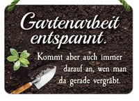 Kulthänger Blechschild Garten Arbeit Zaun Haus Frühling Geschenk Rheinland-Pfalz - Gau-Algesheim Vorschau