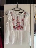 Shein Bluse weiß mit Stickerei Baden-Württemberg - Königsbach-Stein  Vorschau