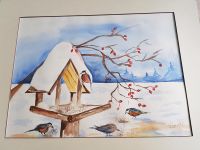 Aquarell Winterbild Vogelhäuschen Bayern - Beilngries Vorschau