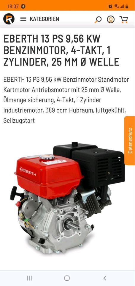 Motor baugleich Eberth- Motor Stationärmotor in Friedrichroda