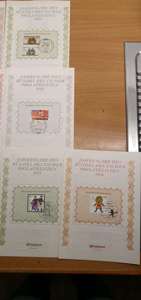 Jahresgaben Philatelie Briefmarken 1979 - 1994 in Moers
