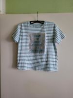 C&A Mädchen T-Shirt Aufduck weiß blau gestreift Gr. 158/164 Bayern - Schwandorf Vorschau