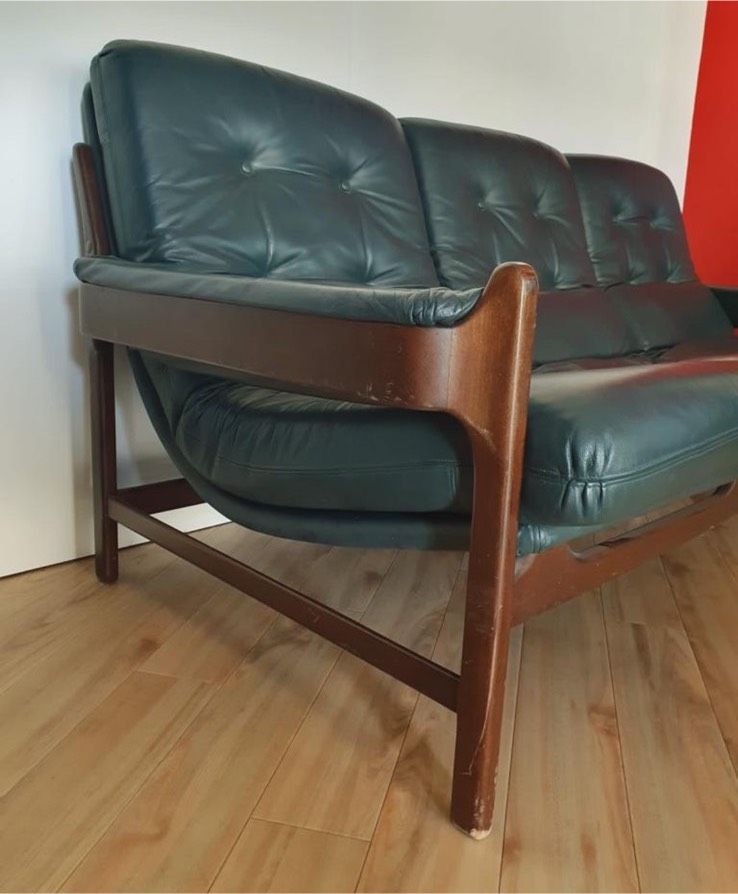 Vintage Danish Design Sofa Teakholz Palisander 60er Leder in Bonn
