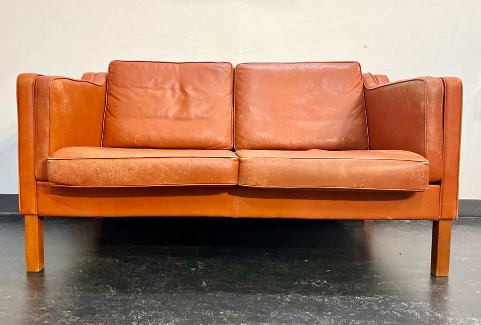 Danish 60er Mid-Century VEJEN Leder-Sofa Borge Mogensen Design in Hamburg