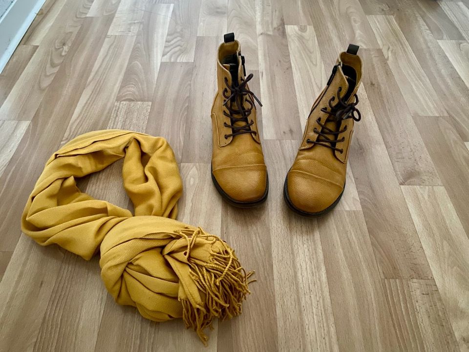 Mustang Schuhe Senfgeld Gr 37 NEU ungetragen + passendem Schal in Erfurt