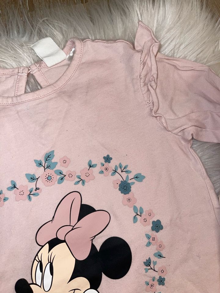 Zwillinge Minnie Maus Mouse Shirt rosa H&M Blumen 104 in Sulz