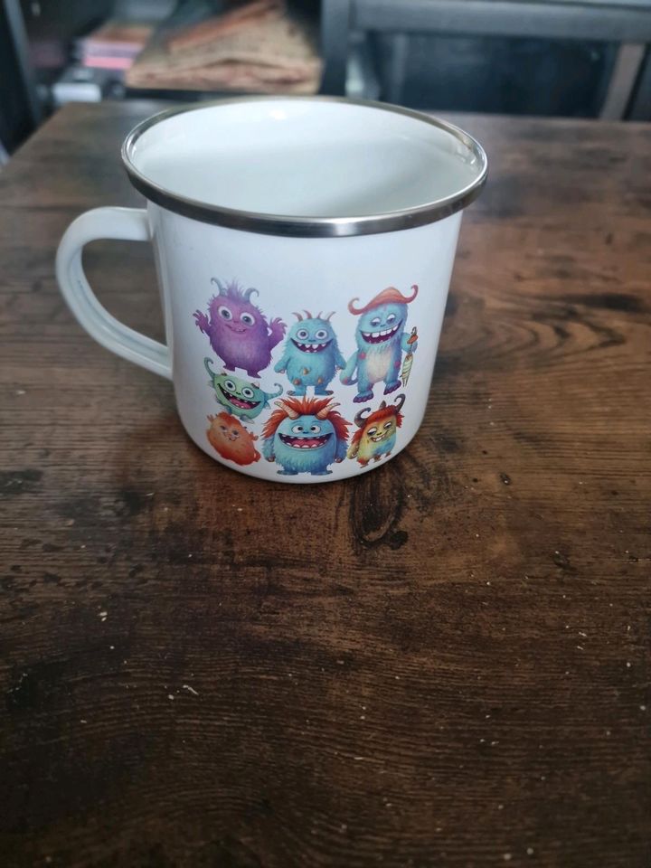 Emaille Becher Tasse Kinder Monster in Köln