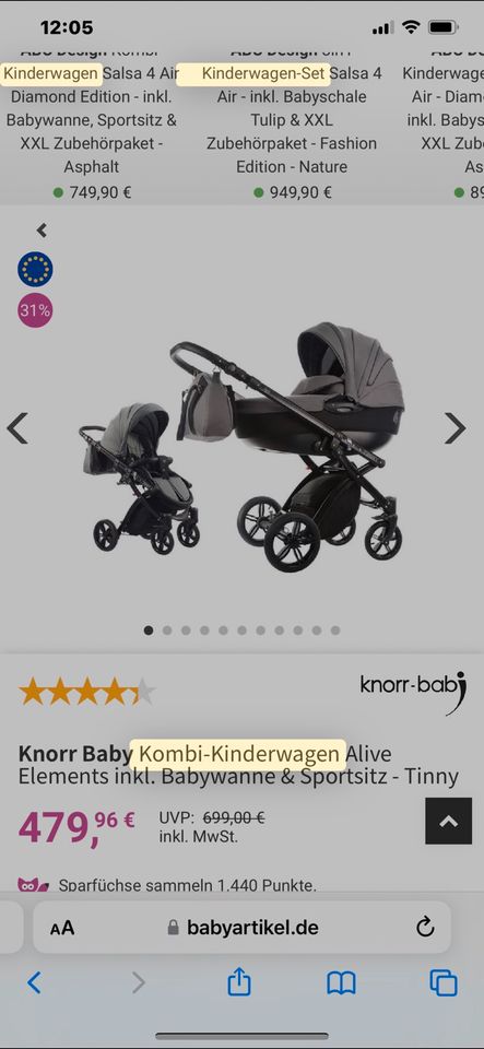 Kinderwagen Kombiwagen Knorr baby in Hanau