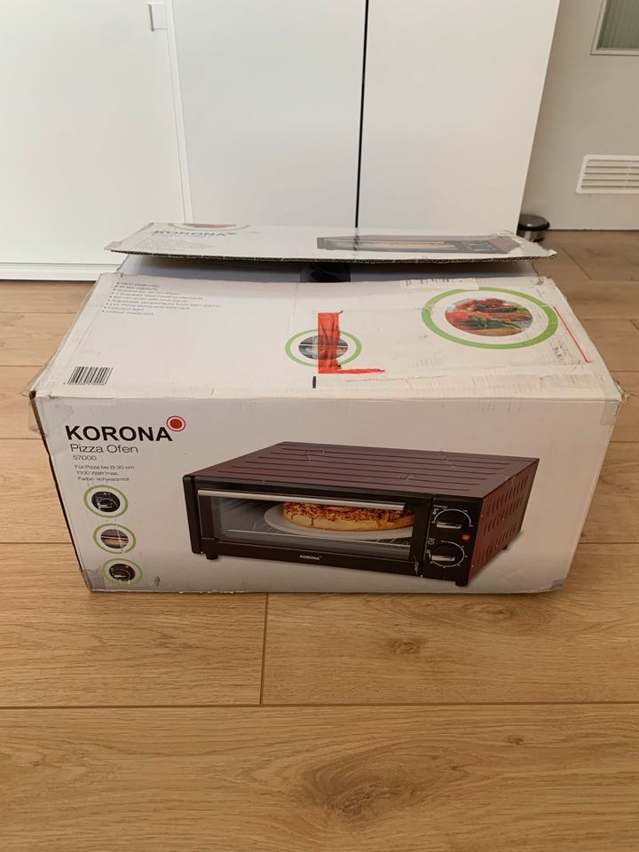 Korona Pizza Ofen 1300 Watt Schwarz/Rot in Schwetzingen