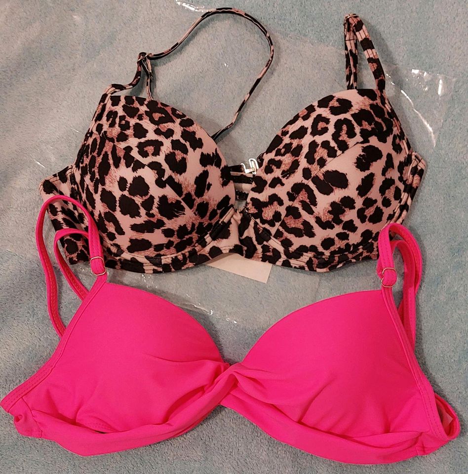 ZU VERKAUFEN NEU 2 X PUSH UP BIKINI OBERTEIL GR. S PINK BRAUN in Wendlingen am Neckar