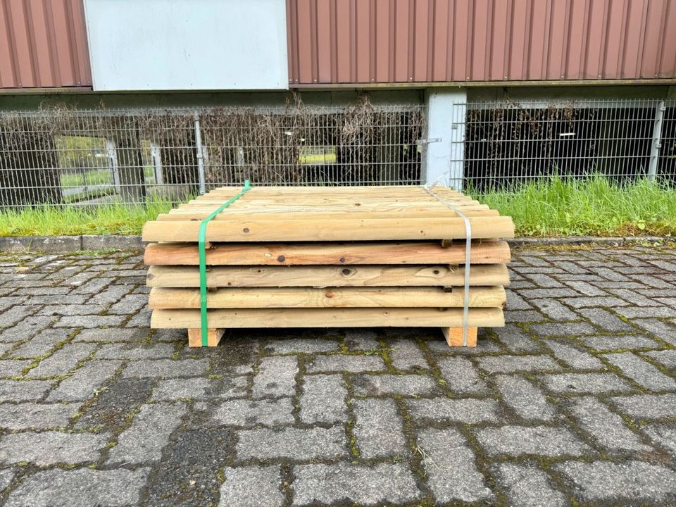 Palisade Holz Halbrund Halbholz Beeteinfassung - 12x100 - KDI in Lennestadt