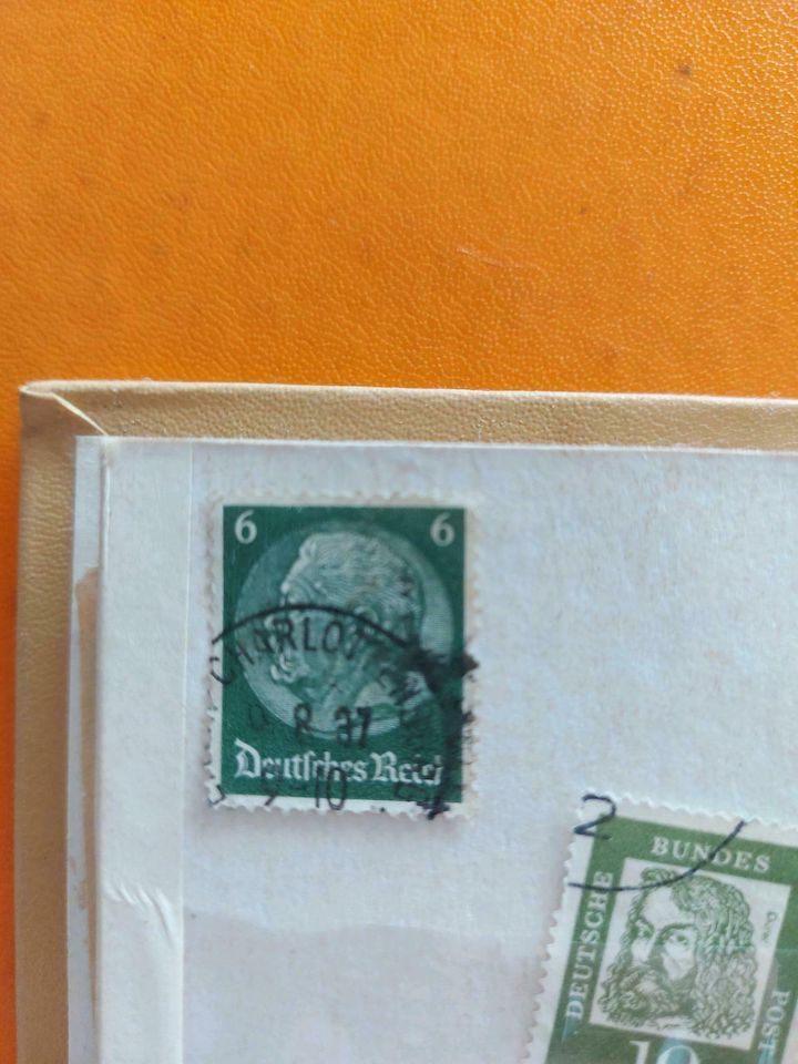 Briefmarke Deutsches Reich grün 6 Pfennig Hindenburg in Goldbeck