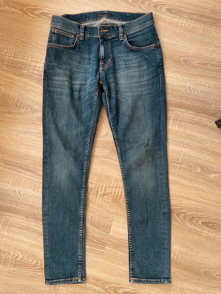 Nudie Jeans Hose Tight Terry Skinny Fit Steel Navy W31/L32 in Stein