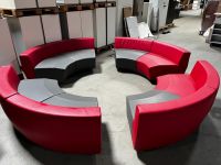 Cor Design Sofa aus Leder Couch Rot Grau halbrund rund Kreis Konferenz Lounge Empfangsbereich Wartezimmer Wartebereich Besucher Hessen - Offenbach Vorschau