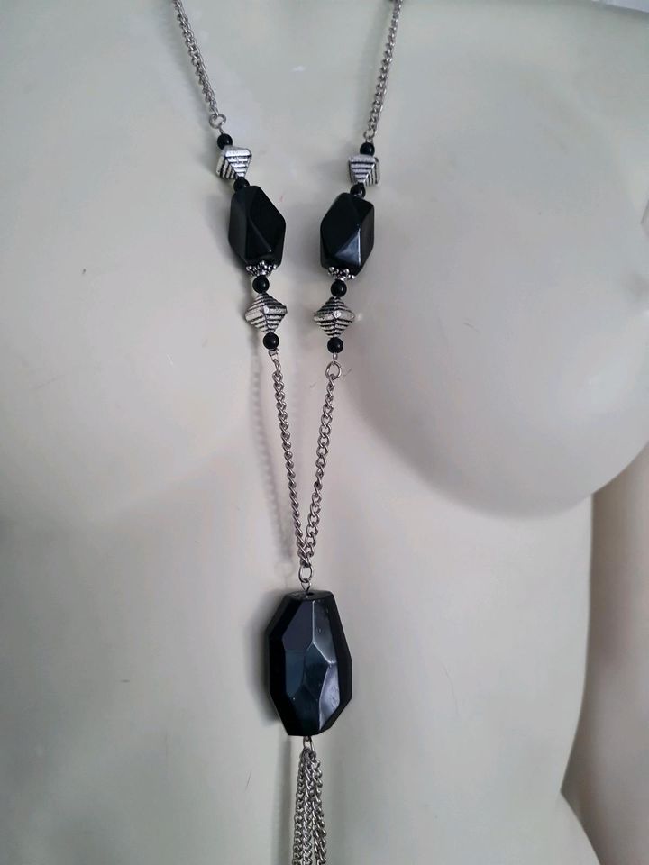 Kette lang schwarz Modeschmuck in Osternienburger Land