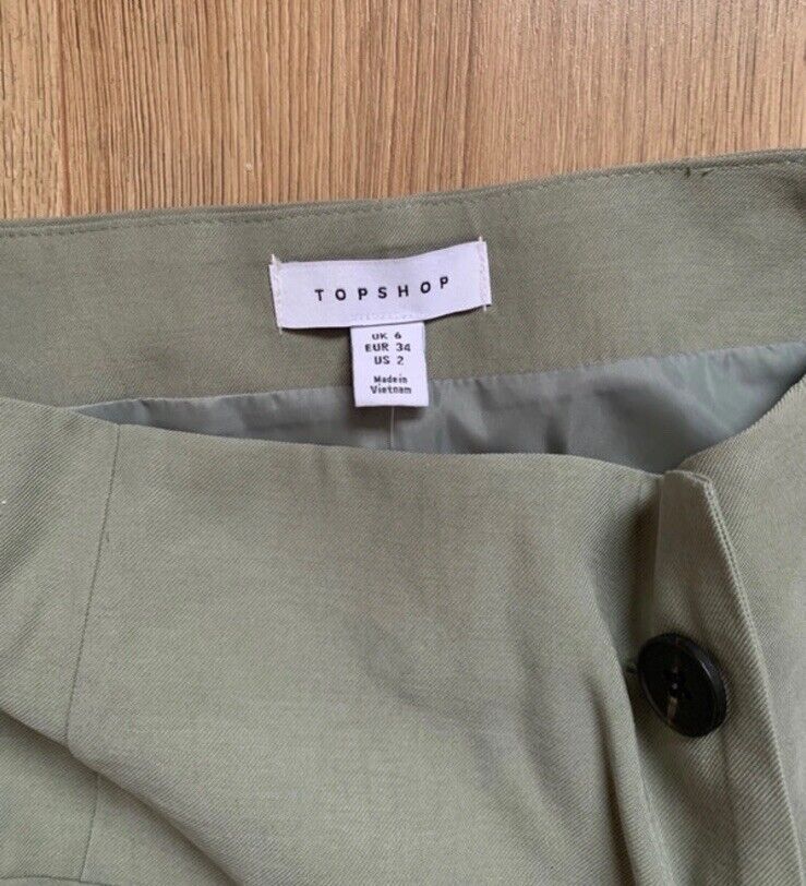 Topshop Minirock Grün XS 34 Military Khaki Baumwolle Y2k UO in München