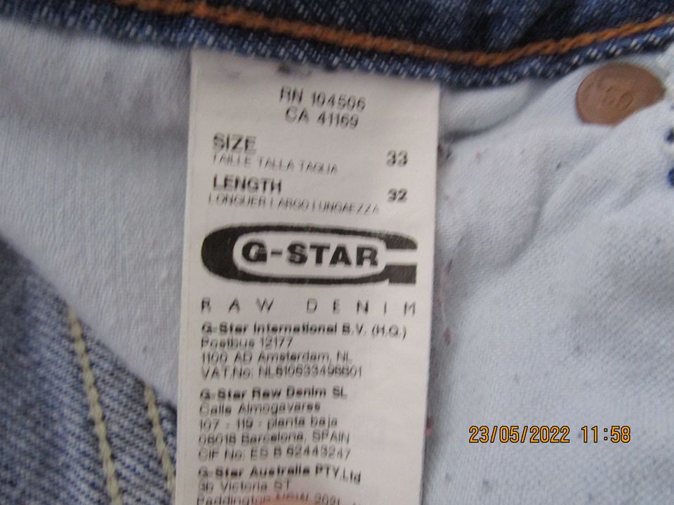 G-Star RAW Jeans 3301 Slim W 33 L 32 in Wesseling