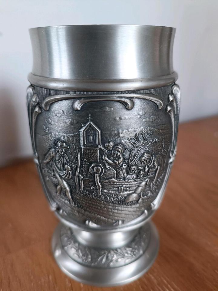 Frieling-Zinn Becher "WIR SÄEN IN HOFFNUNG" Höhe 12,5cm in Creglingen
