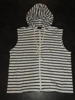 sportliche weiß schwarz gestreifte Weste mit Kapuze Gr. XL 42 Berlin - Hohenschönhausen Vorschau