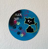 Schallplatte bemalt Graffiti Katze Haustier Schild Bild Geschenk Sachsen-Anhalt - Magdeburg Vorschau