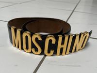 Original Moschino Gürtel Leder Schwarz Gold Schriftzug Hamburg - Harburg Vorschau