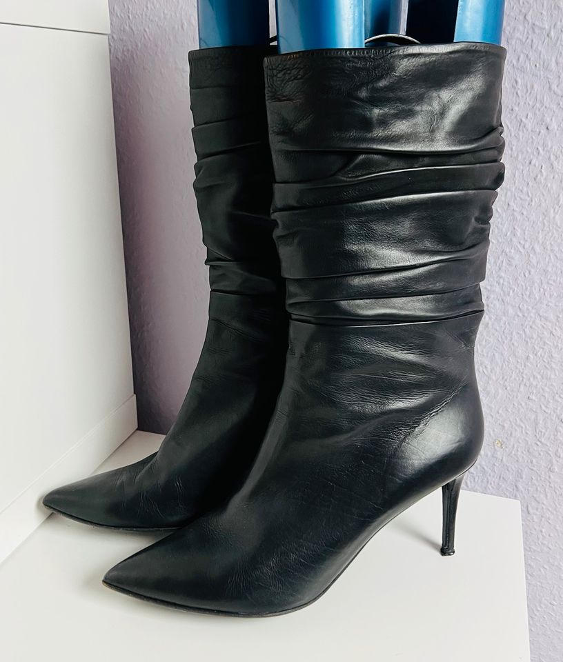 MUSETTE Leder High Heel Stiefel Spitz 41 NP 399€ in Reken