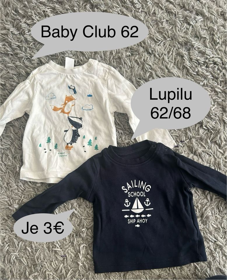 Langarmshirt von Lupilu 62/68 und Baby Club 62 in Eisenberg 