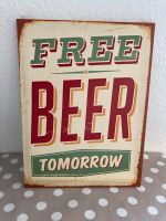 Vintage Retro Bild auf Leinwand 40x30 Free Beer tomorrow Schleswig-Holstein - Bad Bramstedt Vorschau