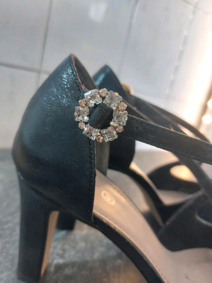 Venturini Pumps High Heels Peeptoes schwarz 41 mit Strass in Dortmund