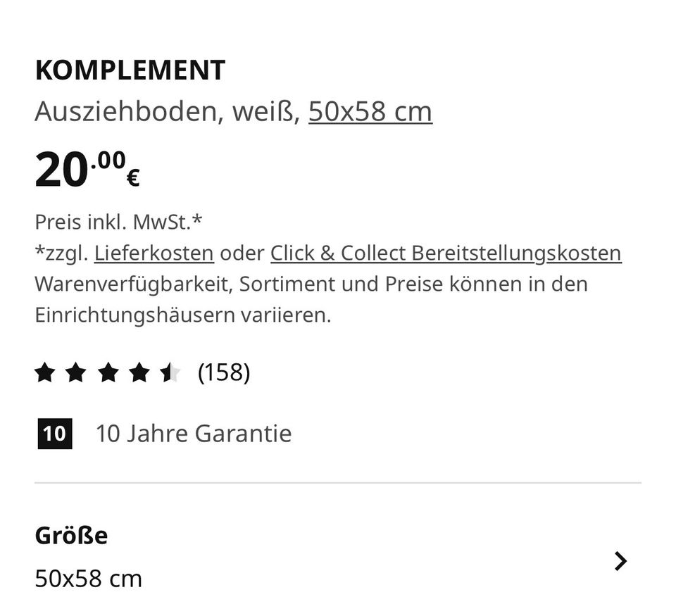 Ikea Komplement Ausziehboden 50x58 cm in Ingolstadt