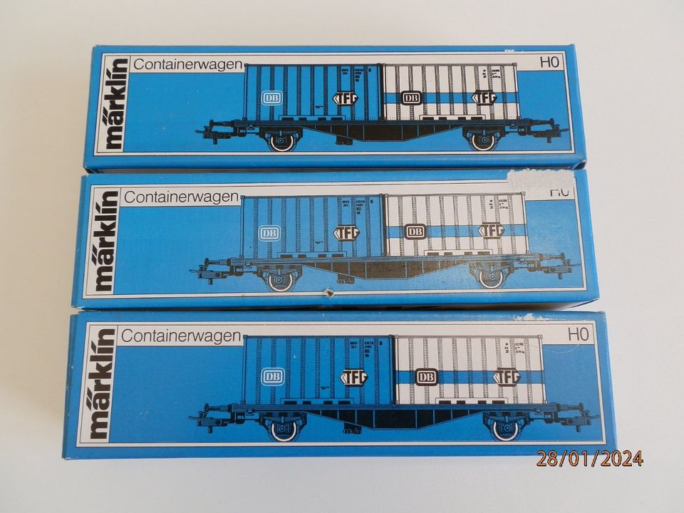 Märklin 4670  4672  4764 - 3 Containerwagen - neuwertig in Edewecht