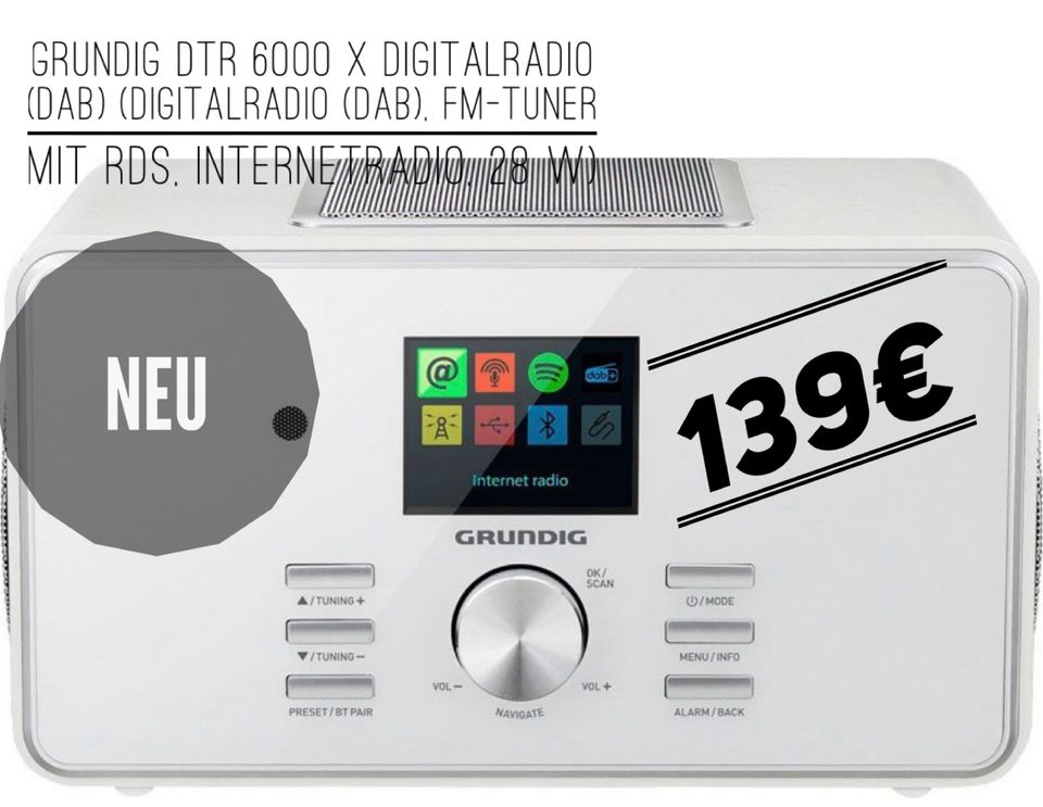 Grundig DTR 6000 X Digitalradio (DAB) (Digitalradio NEU WHITE in Ibbenbüren