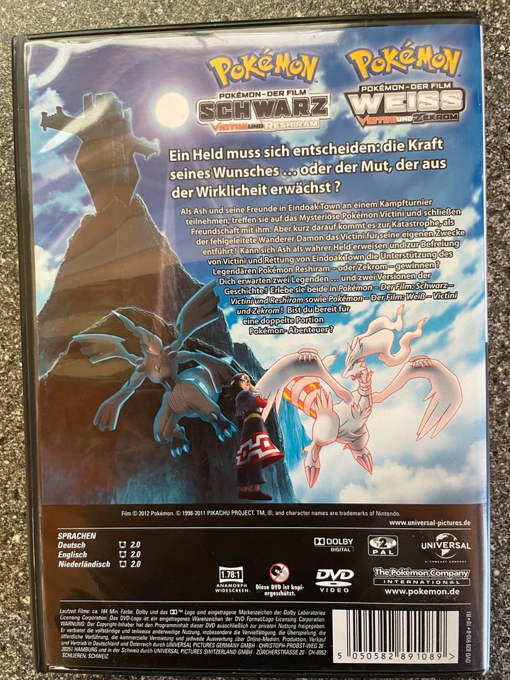 DVD Pokémon Der Film Schwarz + Weiss 2 Filme in Drachselsried