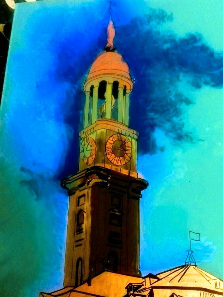 Bild Hinterglasmalerei Hamburgensie "Hamburger Michel" 56x39cm in Reinbek