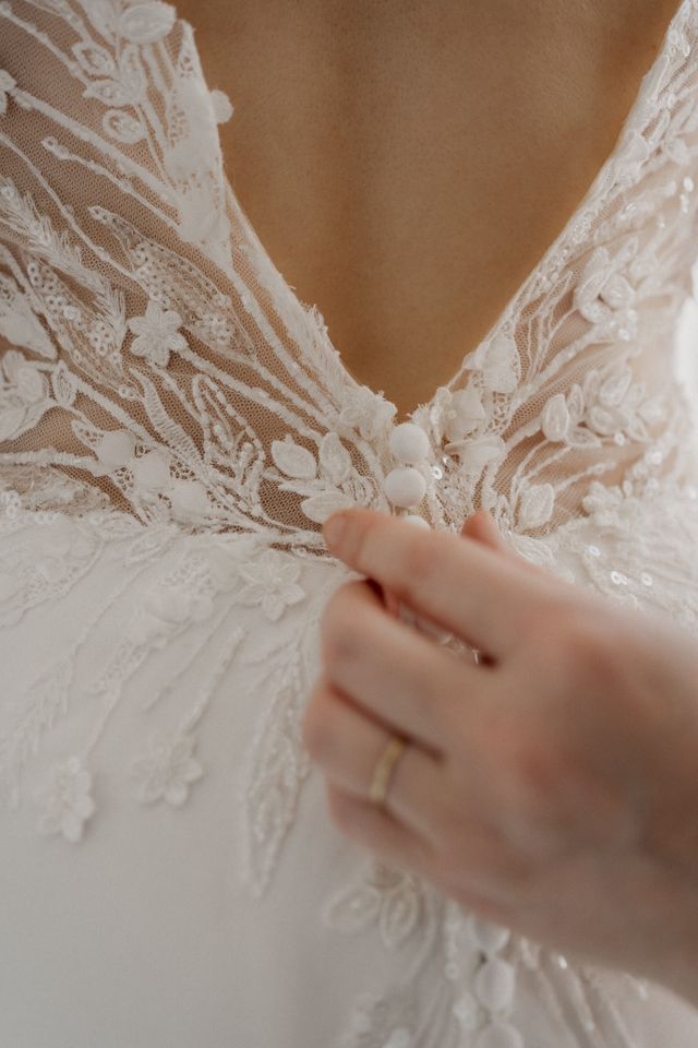 Hochzeitskleid wie neu, ivory/weiß, Gr. 38 in Pforzheim